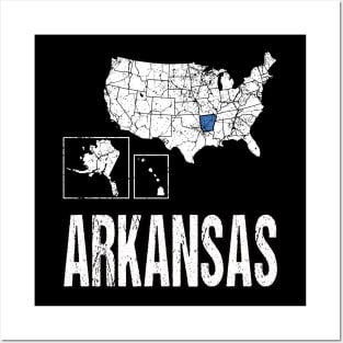 Vintage Arkansas Map Posters and Art